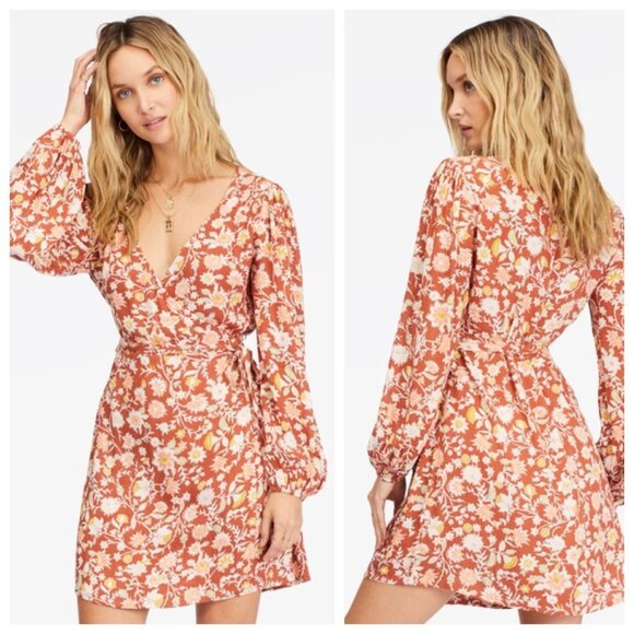 Billabong Dresses & Skirts - NWT BILLABONG Spring Romance Mini Wrap Dress, size Medium/10